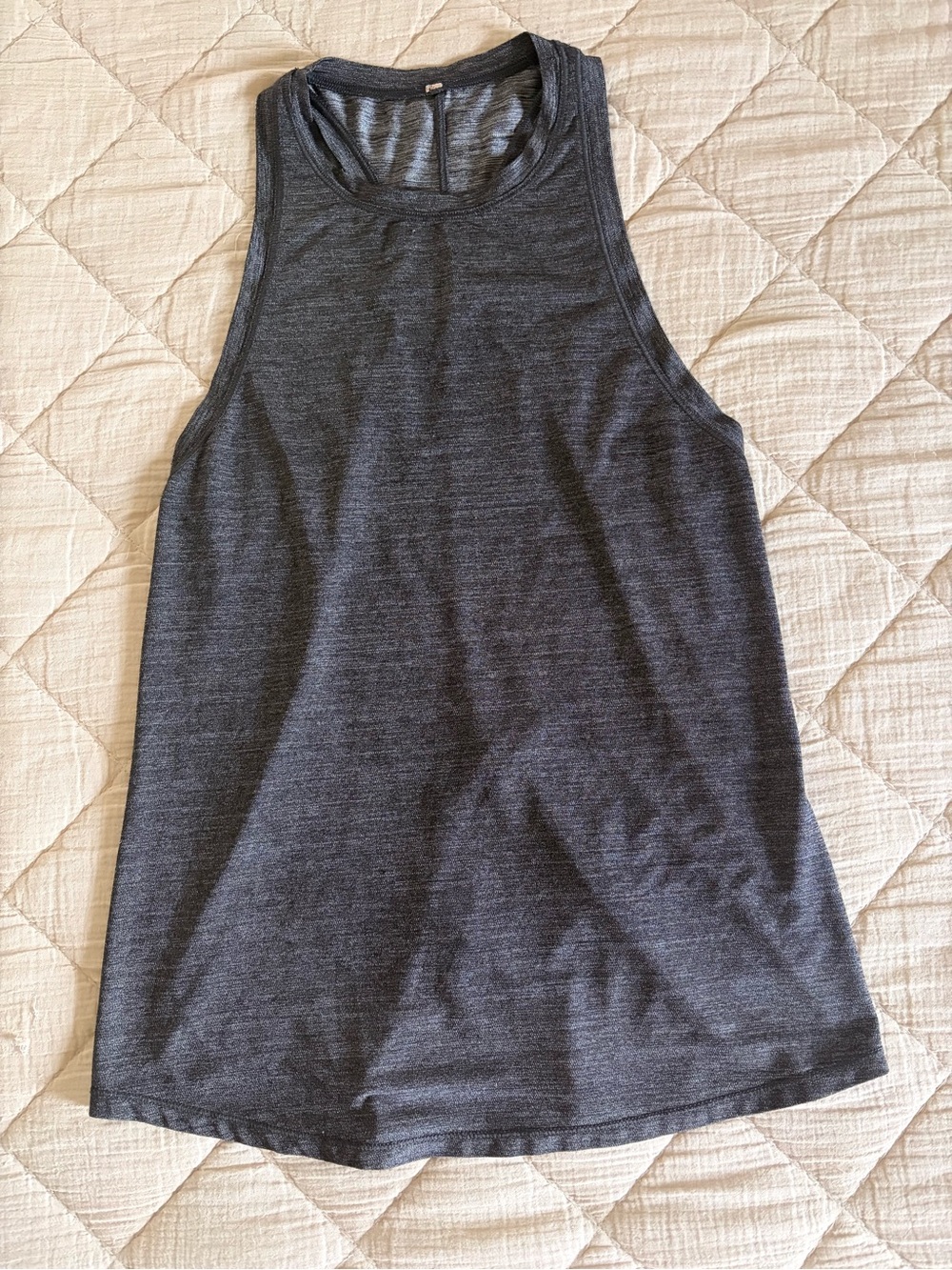 lululemon athletica Heathered Charcoal Gray Tank Top with Peekaboo Back Small